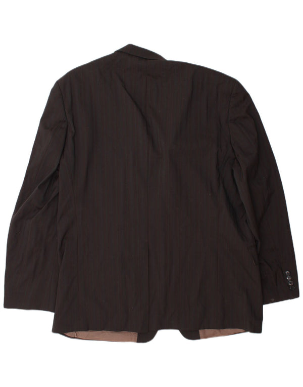 HUGO BOSS Ανδρικό σακάκι μπλέιζερ με 2 κουμπιά EU 58 4XL μαλλί με ρίγες καφέ