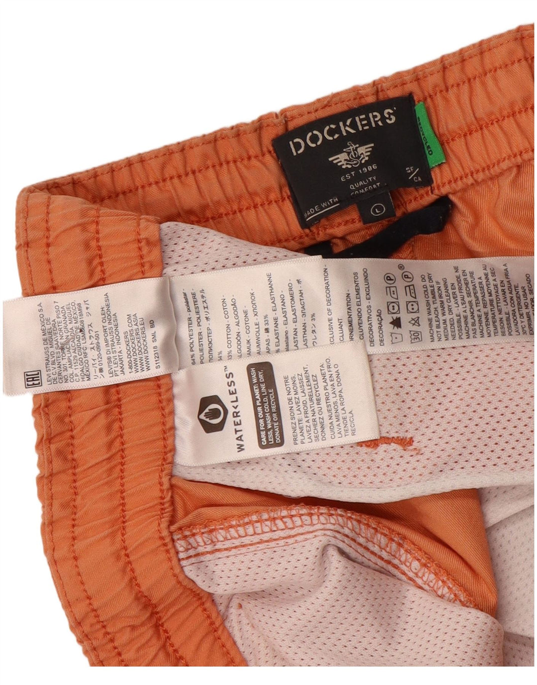 Dockers Ανδρικό σορτς Chino μεγάλο W36 πορτοκαλί πολυεστέρα