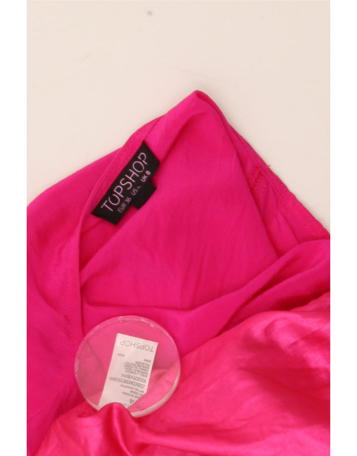Topshop Γυναικείο Αμάνικο Playsuit UK 8 Small Pink Silk