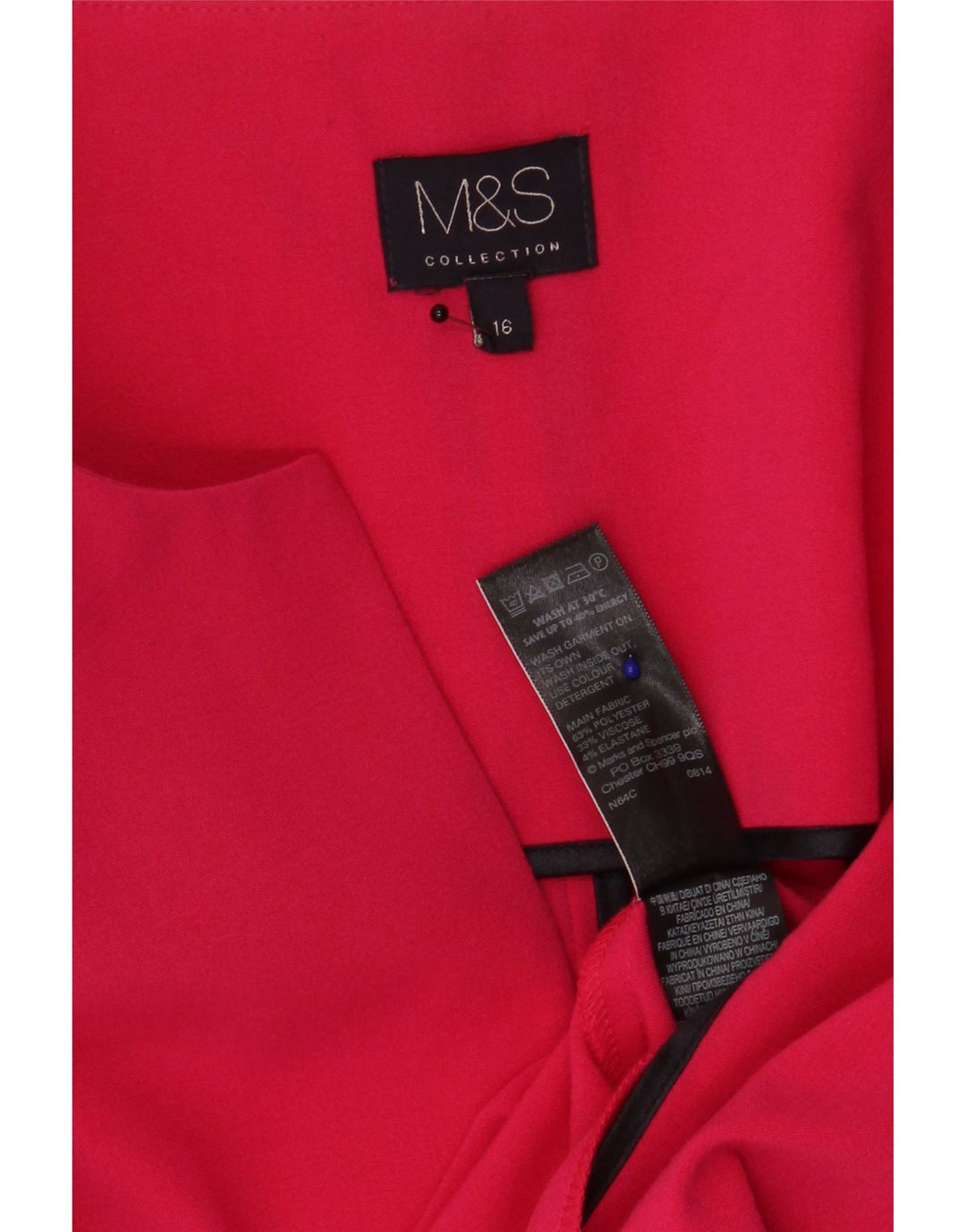 Marks & Spencer Γυναικείο Open Blazer Jacket UK 16 Large Pink Colourblock