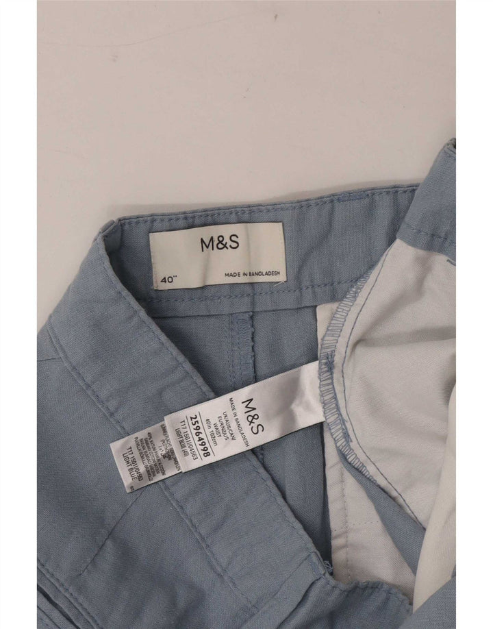 Ανδρικό σορτς Chino Marks & Spencer W40 XL Μπλε λινό
