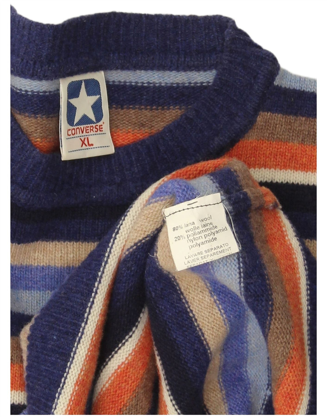 Ανδρικό πουλόβερ CONVERSE Crew Neck Jumper XL Πολύχρωμο ριγέ μαλλί