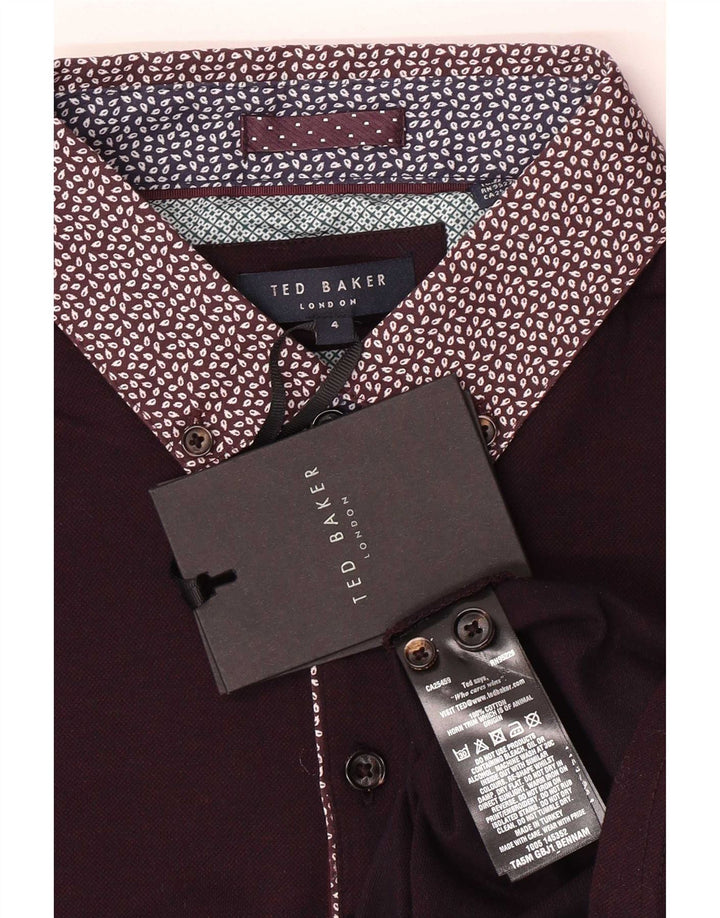 Ανδρικό μπλουζάκι πόλο Ted Baker, Μέγεθος 4, Βαμβακερό καφέ με στίγματα