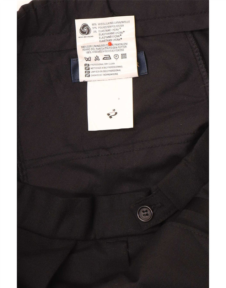 Marks & Spencer Ανδρικό παντελόνι με καρφίτσα W36 L31 Μαύρο μάλλινο