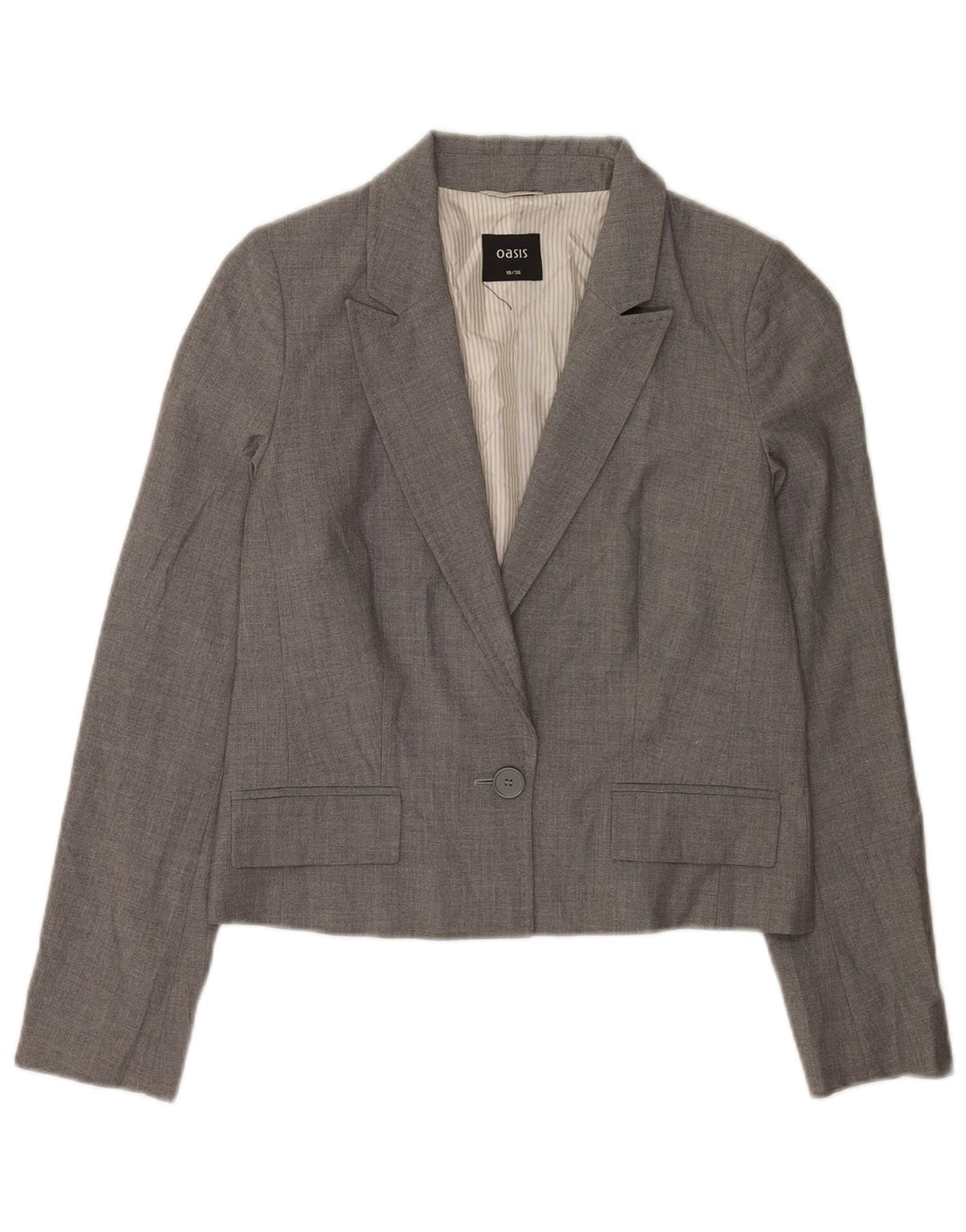 Oasis Γυναικείο σακάκι 1 κουμπιού σακάκι UK 10 Small Grey Polyester