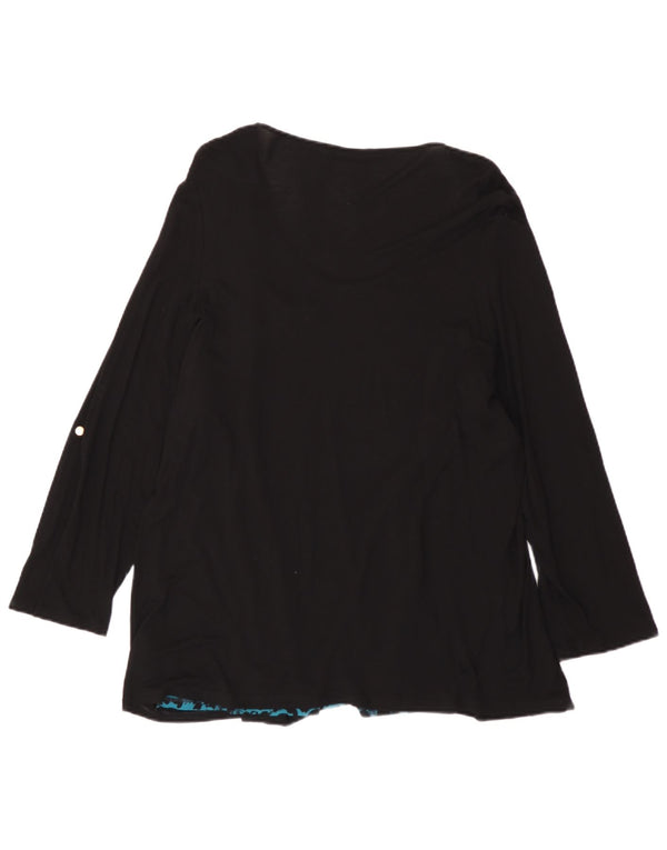 Marks & Spencer Γυναικεία μπλούζα με 3/4 μανίκια τοπ UK 24 4XL Μαύρο Animal Print