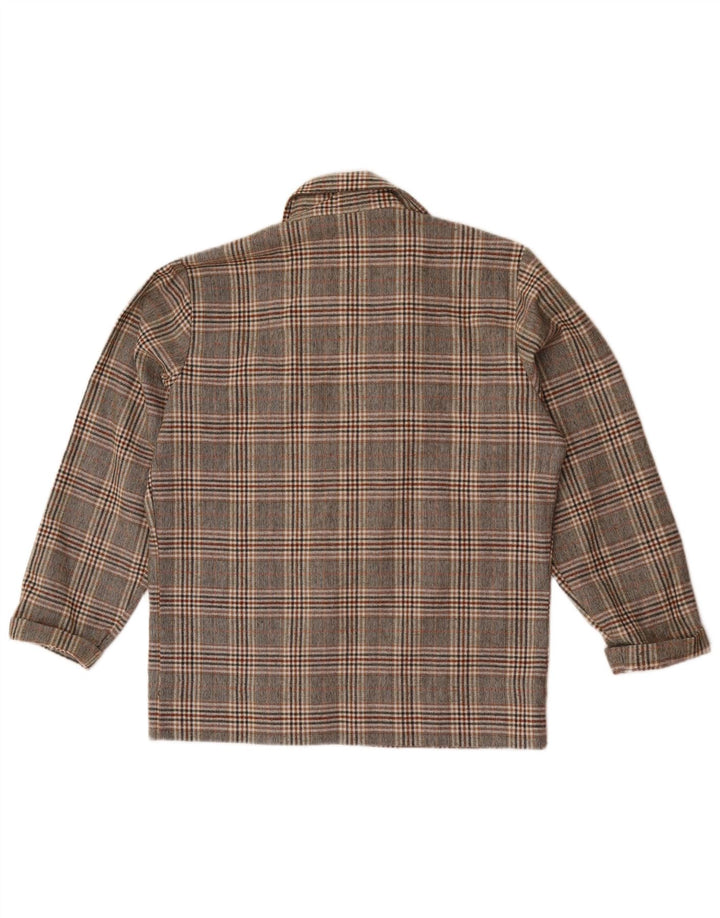 Vintage γυναικείο πουκάμισο με φερμουάρ UK 16 Large Grey Check