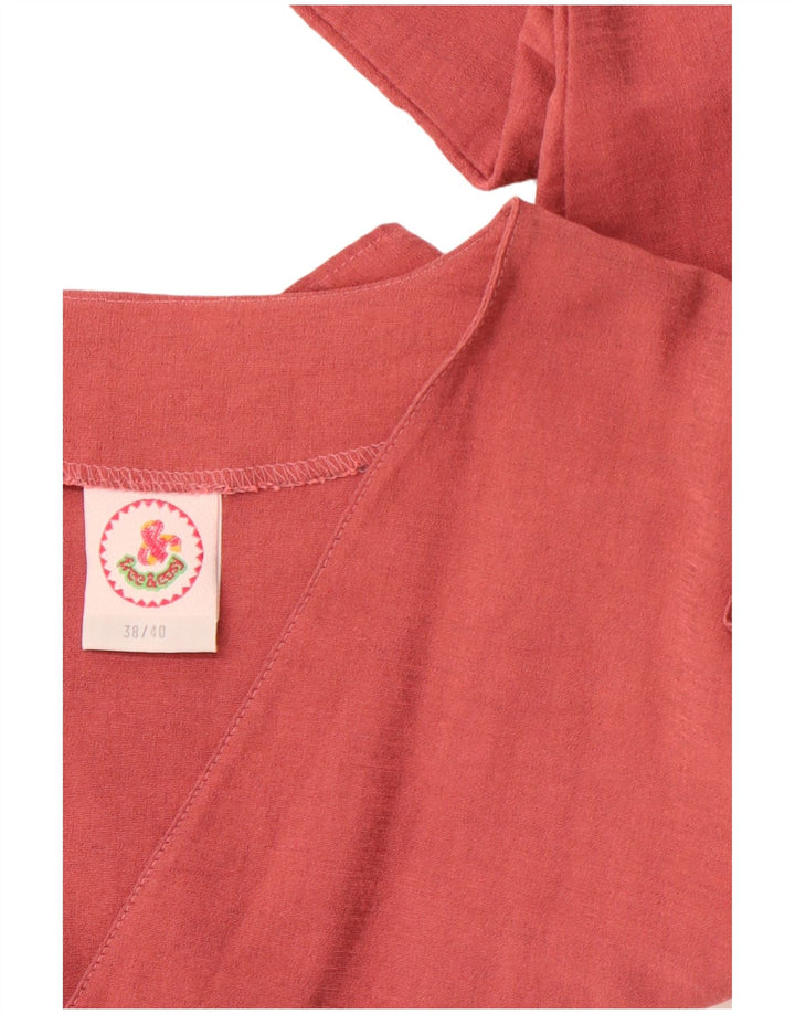 VINTAGE Γυναικείο Crop Top EU 38/40 Medium Pink Viscose