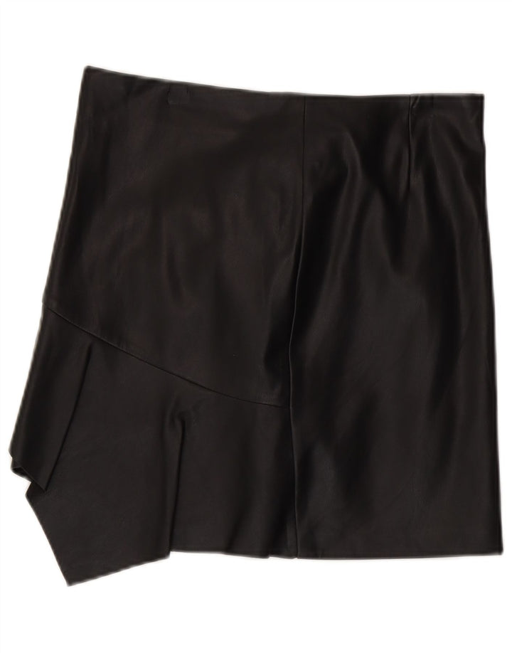 Γυναικεία ασύμμετρη δερμάτινη φούστα Sisley UK 12 Medium W30 Μαύρο Πολυεστέρας