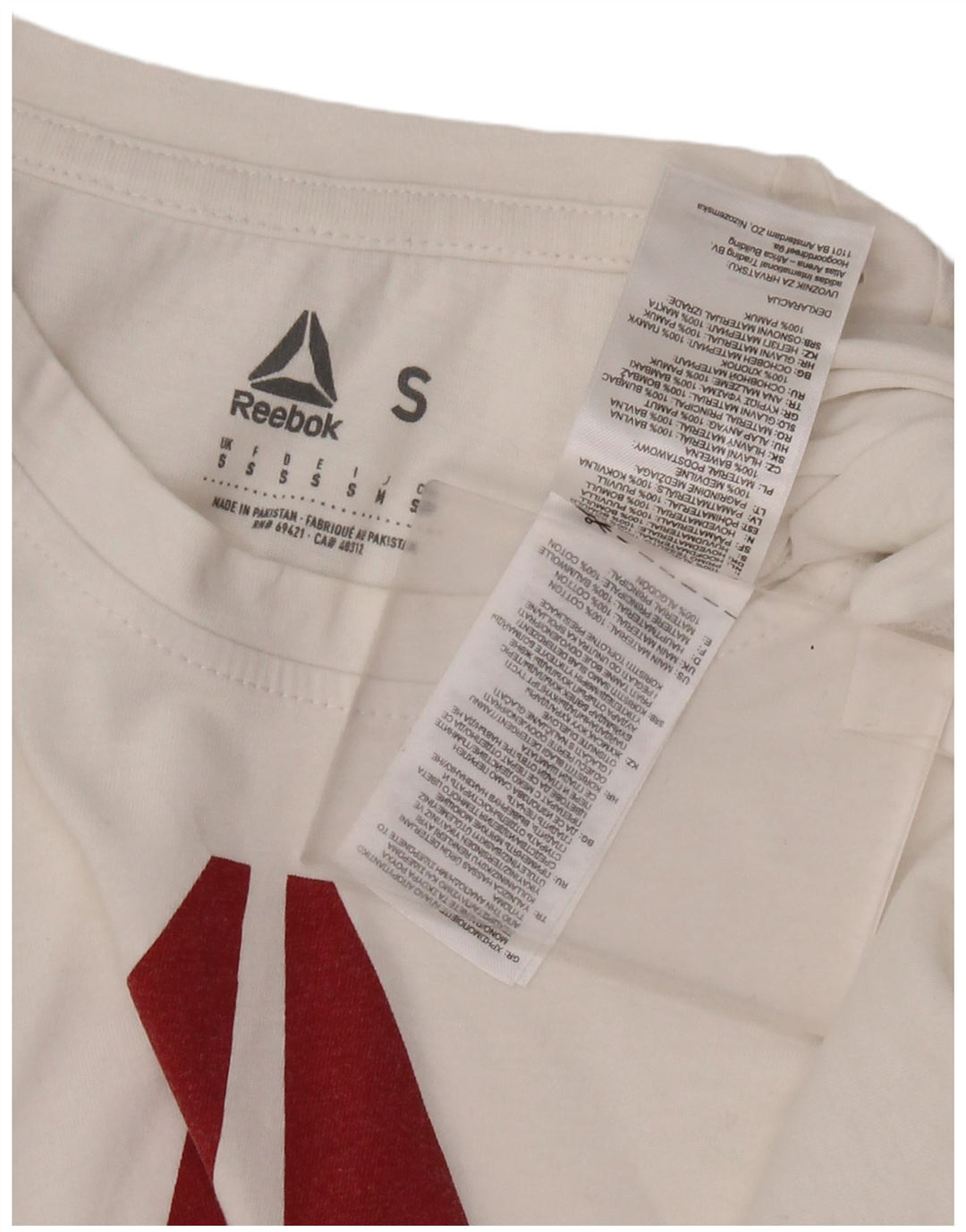 Ανδρικό γραφικό μπλουζάκι REEBOK Top Μικρό λευκό βαμβακερό