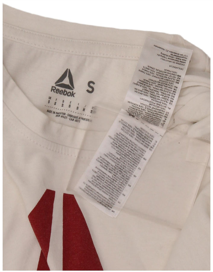 Ανδρικό γραφικό μπλουζάκι REEBOK Top Μικρό λευκό βαμβακερό