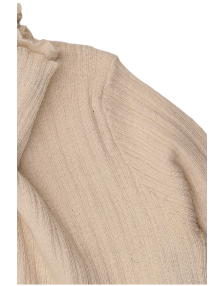 Zara Γυναικείο πουλόβερ με λαιμόκοψη χελώνας UK 8 Small Off White Polyester