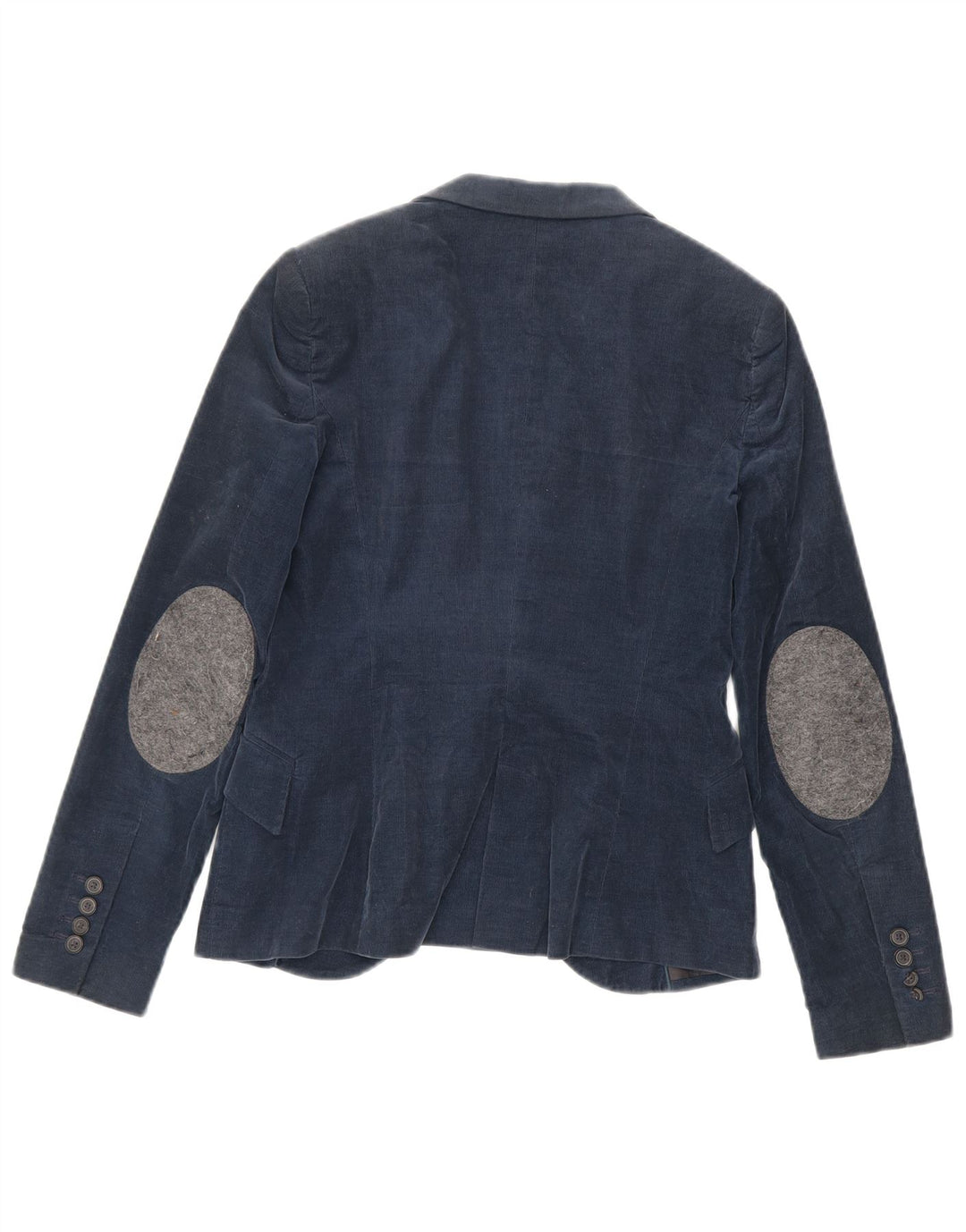 Zara Γυναικείο σακάκι 1 κουμπιού κοτλέ blazer UK 12 μεσαίο μπλε βαμβακερό