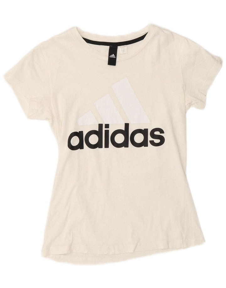 Γυναικείο γραφικό T-Shirt Adidas Top UK 10 Small White