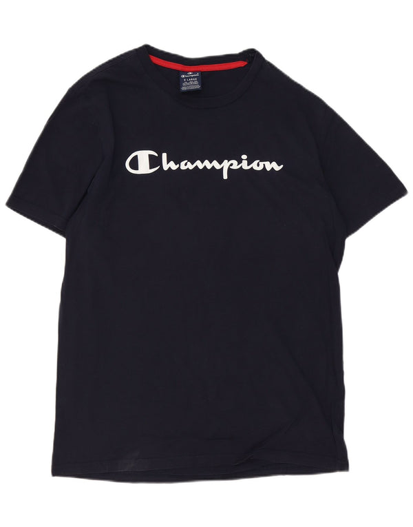 Ανδρικό γραφικό T-shirt CHAMPION Top XL Navy Blue Cotton