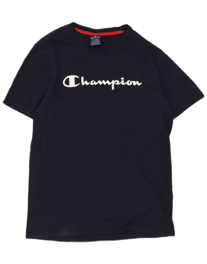 Ανδρικό γραφικό T-shirt CHAMPION Top XL Navy Blue Cotton