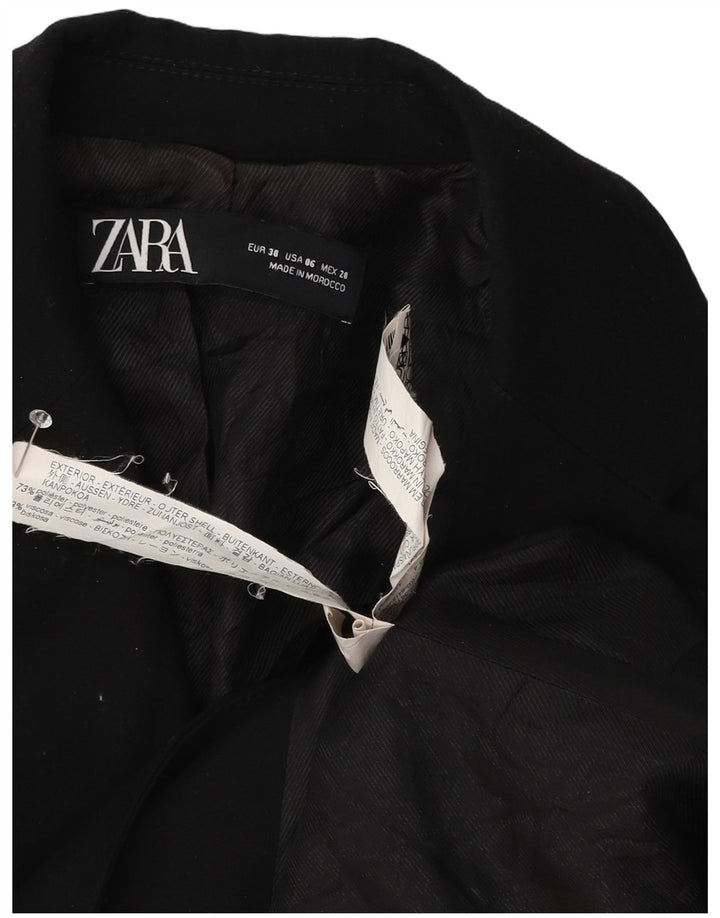 Zara Γυναικείο τζάκετ μπλέιζερ με 1 κουμπί EU 38 Μικρό μαύρο πολυεστέρα