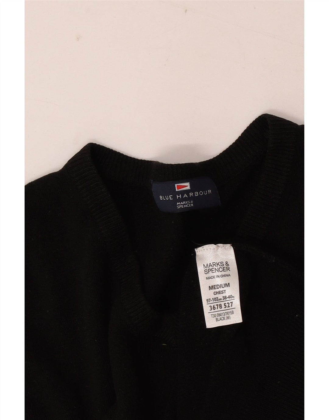 Ανδρικό πουλόβερ Marks & Spencer με V λαιμόκοψη UK 38/40 Μεσαίο μαύρο