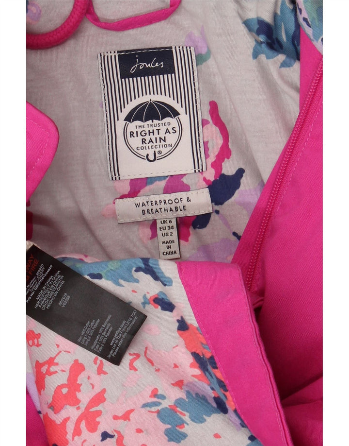 JOULES Γυναικείο Μπουφάν με κουκούλα αντιανεμικό UK 6 μικρό ροζ βαμβακερό