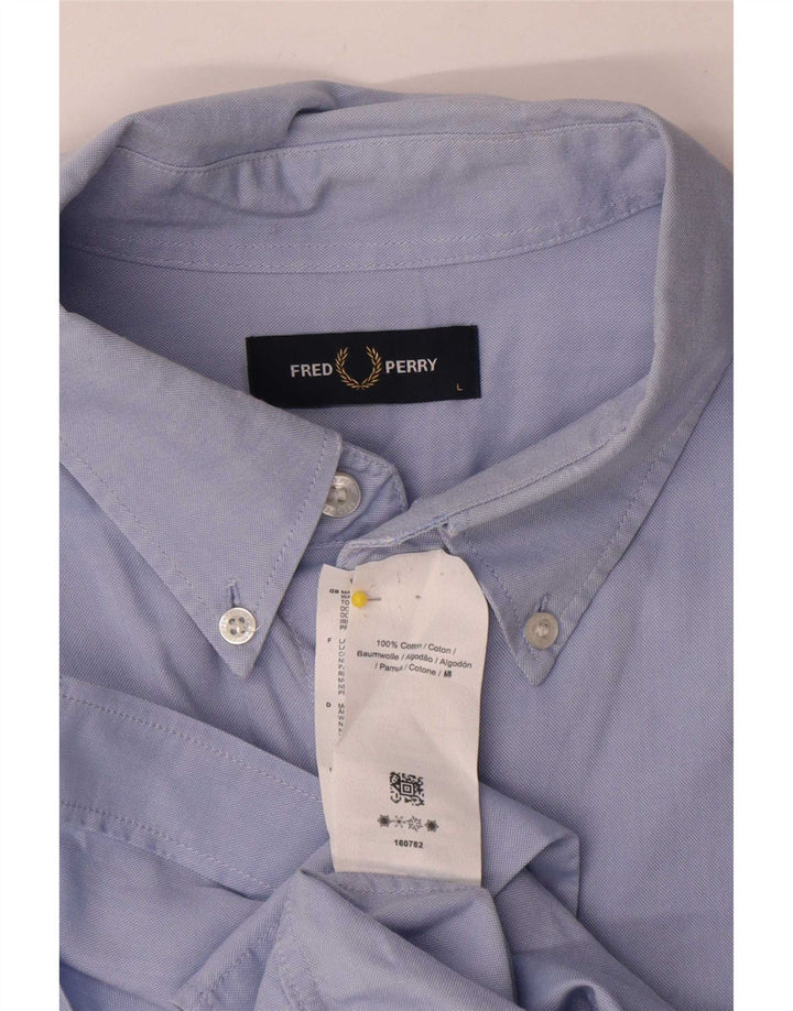 Fred Perry Ανδρικό πουκάμισο μεγάλο μπλε βαμβακερό