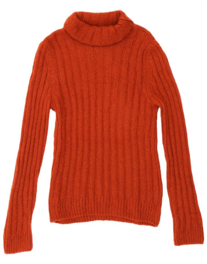 Massimo Dutti Γυναικείο πουλόβερ με ρολό λαιμόκοψη UK 14 Μεγάλο Πορτοκαλί