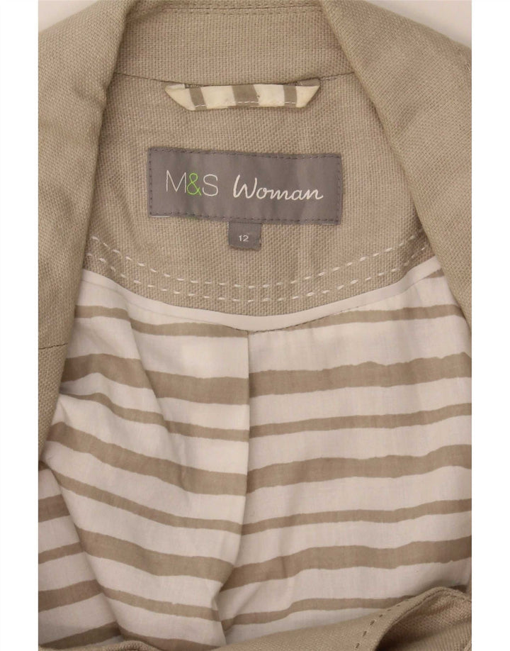 Marks & Spencer Γυναικείο Μπουφάν Blazer 3 κουμπιών UK 12 Medium Beige