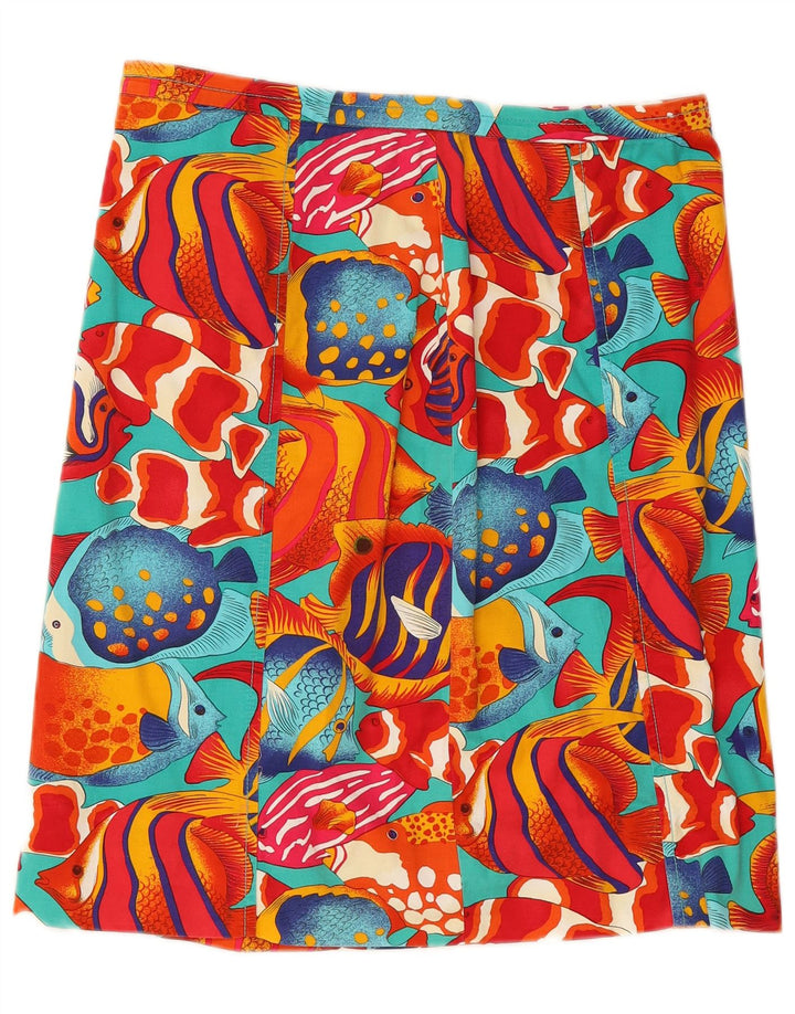 MAX MARA Γυναικεία ίσια φούστα Σαββατοκύριακου UK 14 Μεγάλη W30 Πολύχρωμη