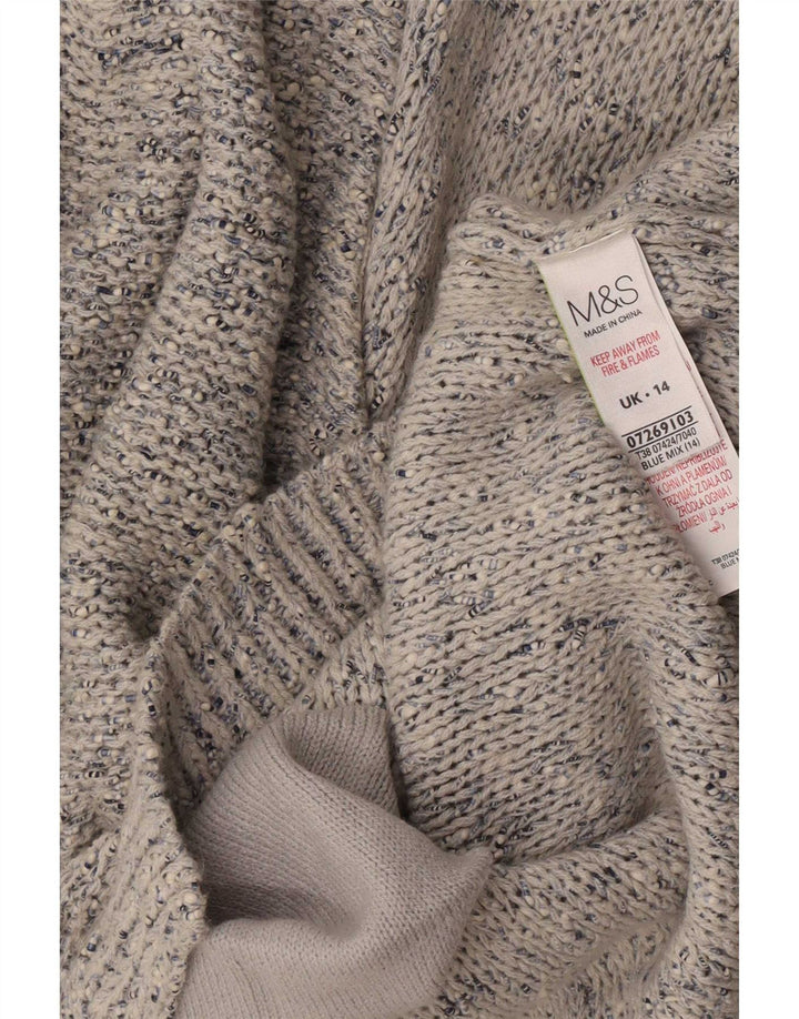 Marks & Spencer Γυναικείο πουλόβερ ζακέτα UK 14 μεσαίο μπλε βαμβακερό