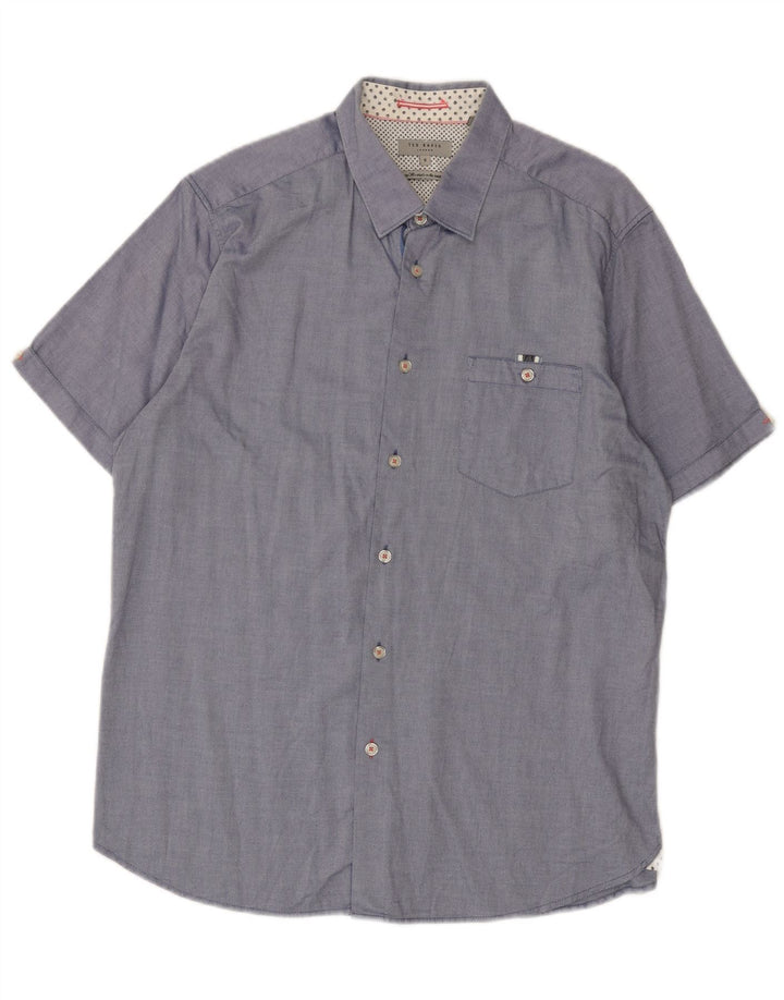 TED BAKER Ανδρικό κοντομάνικο πουκάμισο μέγεθος 5 XL μπλε