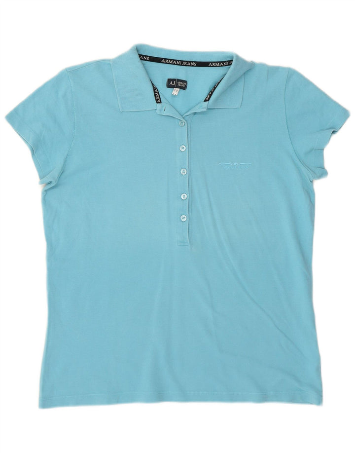 Armani γυναικείο μπλουζάκι πόλο UK 14 Medium Blue