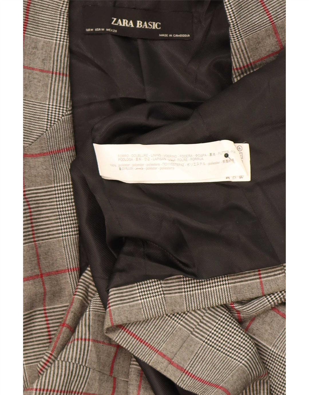 Zara Γυναικείο σακάκι 1 κουμπιού σακάκι UK 12 μεσαίου γκρι από πολυεστέρας
