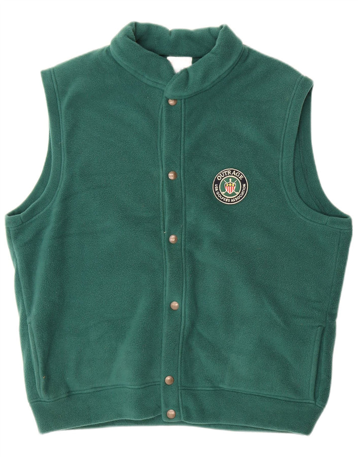 Outrage Mens Fleece Gilet UK 40 Large Green Polyester