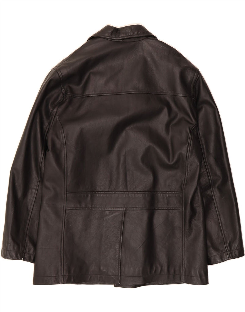 RIVER ISLAND Mens Leather Jacket UK 42 XL Black Leather Vintage River Island and Second-Hand River Island from Messina Hembry 