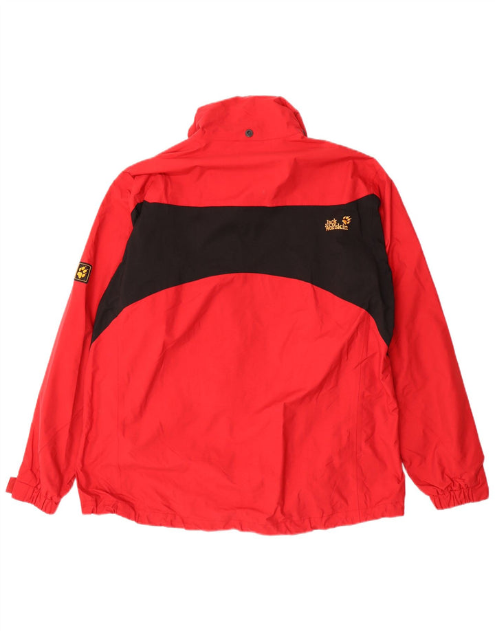 JACK WOLFSKIN Γυναικείο μπουφάν βροχής μεγάλου μεγέθους UK 18 XL κόκκινο χρώμα