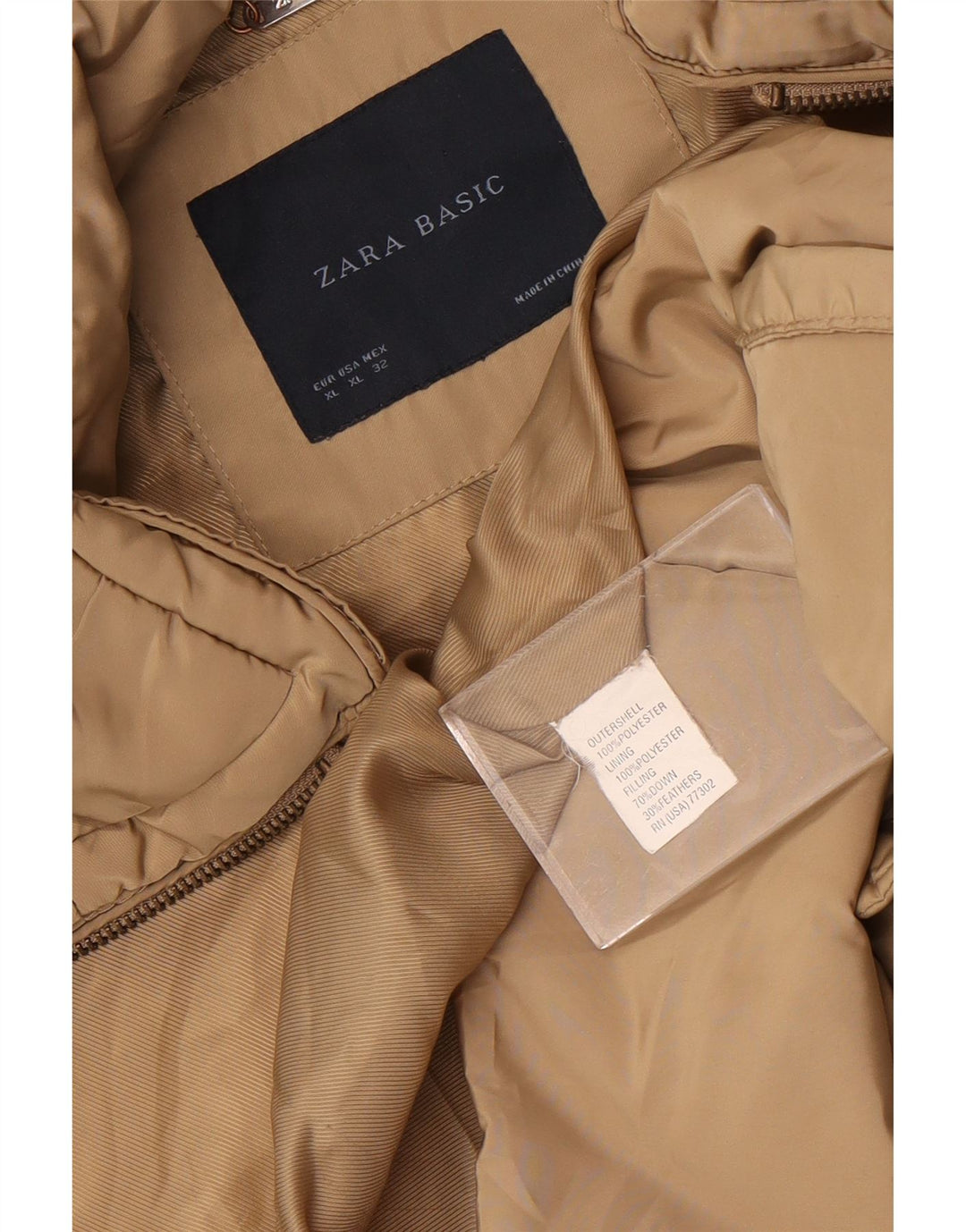 Zara Γυναικείο μπουφάν UK 18 XL Beige Polyester