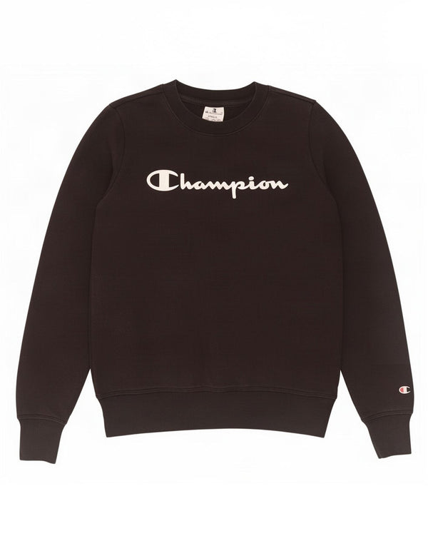 Champion Γυναικεία Γραφική Φούτερ Jumper UK 10 Small Black Cotton