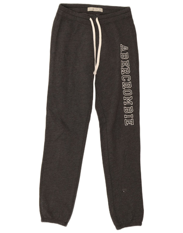 Abercrombie & Fitch Womens Graphic Tracksuit Trousers Joggers UK 6 XS Grey