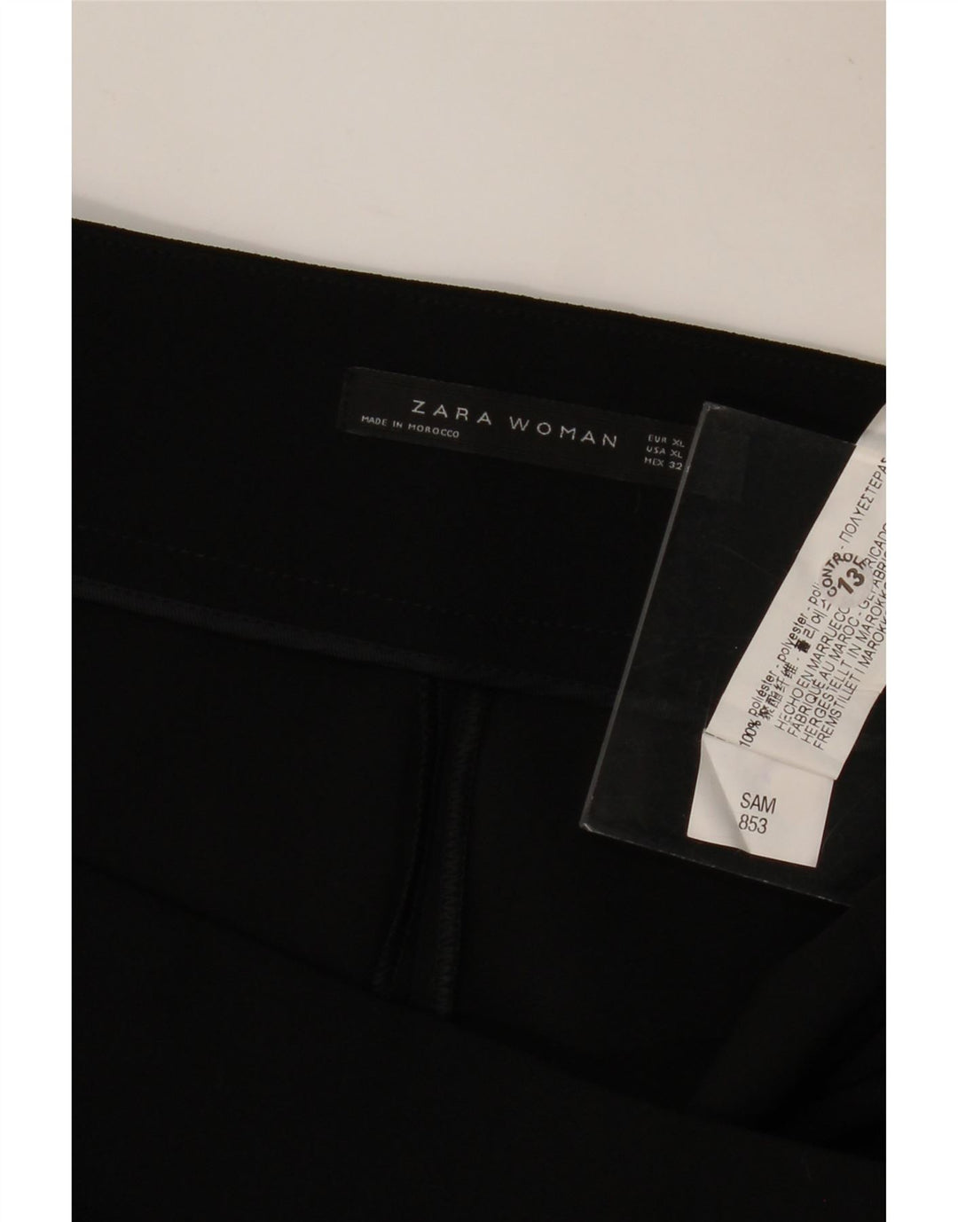 ZARA Γυναικείο Ψηλόμεσο Φαρδύ Παντελόνι XL W36 L25 Μαύρο