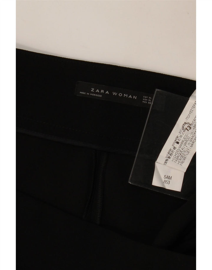 ZARA Γυναικείο Ψηλόμεσο Φαρδύ Παντελόνι XL W36 L25 Μαύρο
