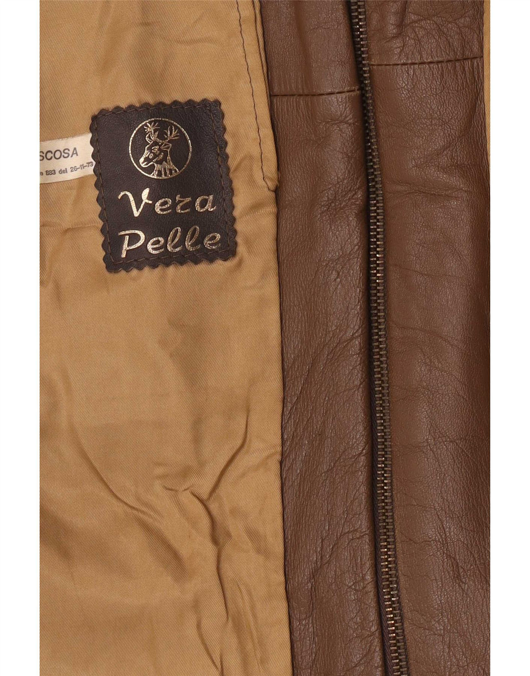 Vintage Ανδρικό Classic Fit Δερμάτινο Μπουφάν UK 40 Large Brown
