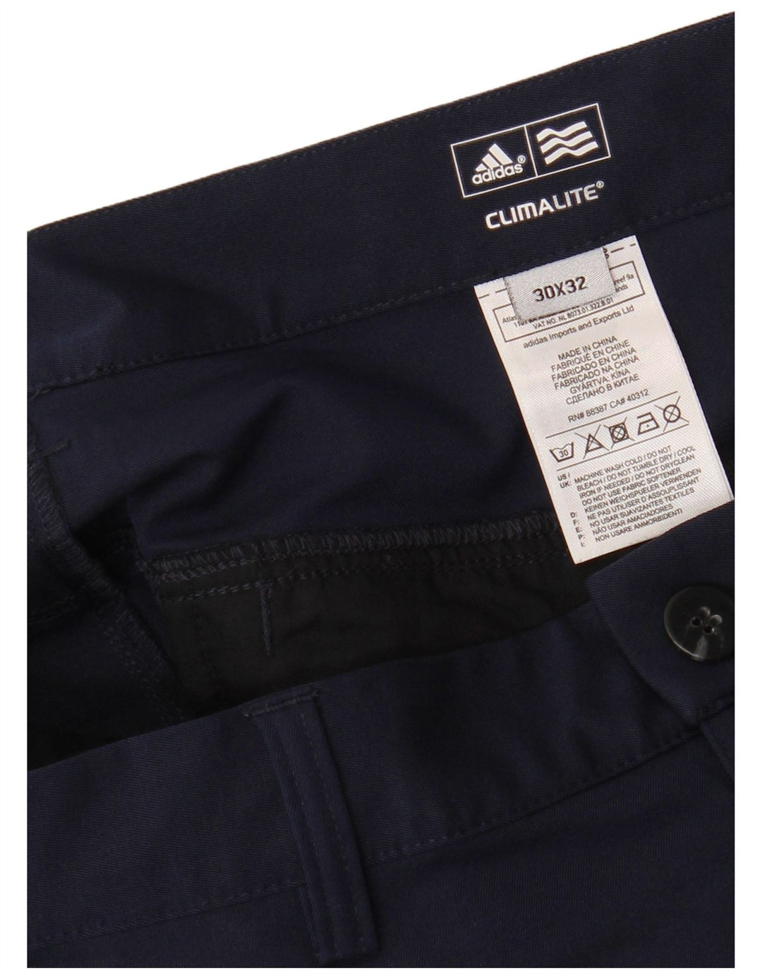 ADIDAS Ανδρικό Climalite ίσιο παντελόνι Chino W30 L32 Navy Blue Polyester