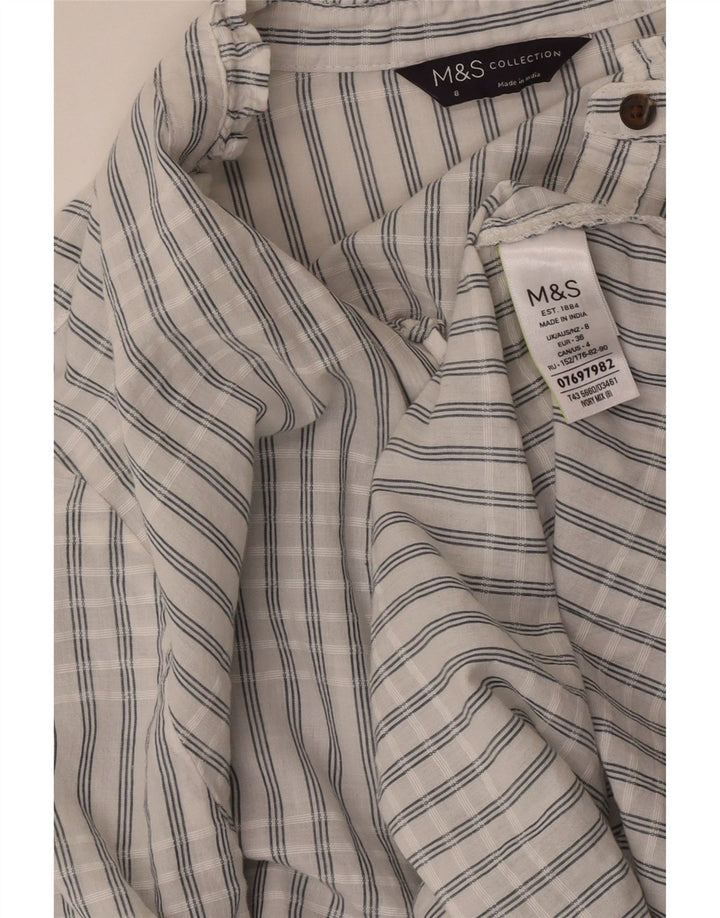 Marks & Spencer Γυναικείο πουλόβερ πουκάμισο UK 8 Small White Check
