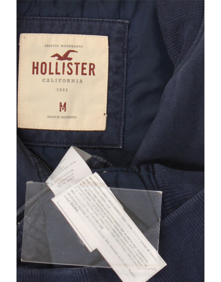 Ανδρικό μπουφάν Hollister Bomber UK 38 Medium Navy Blue Cotton
