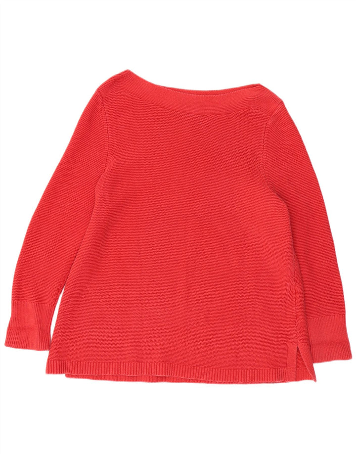 WHITE STUFF Γυναικείο πουλόβερ με λαιμό σκάφος UK 22 3XL κόκκινο βαμβακερό