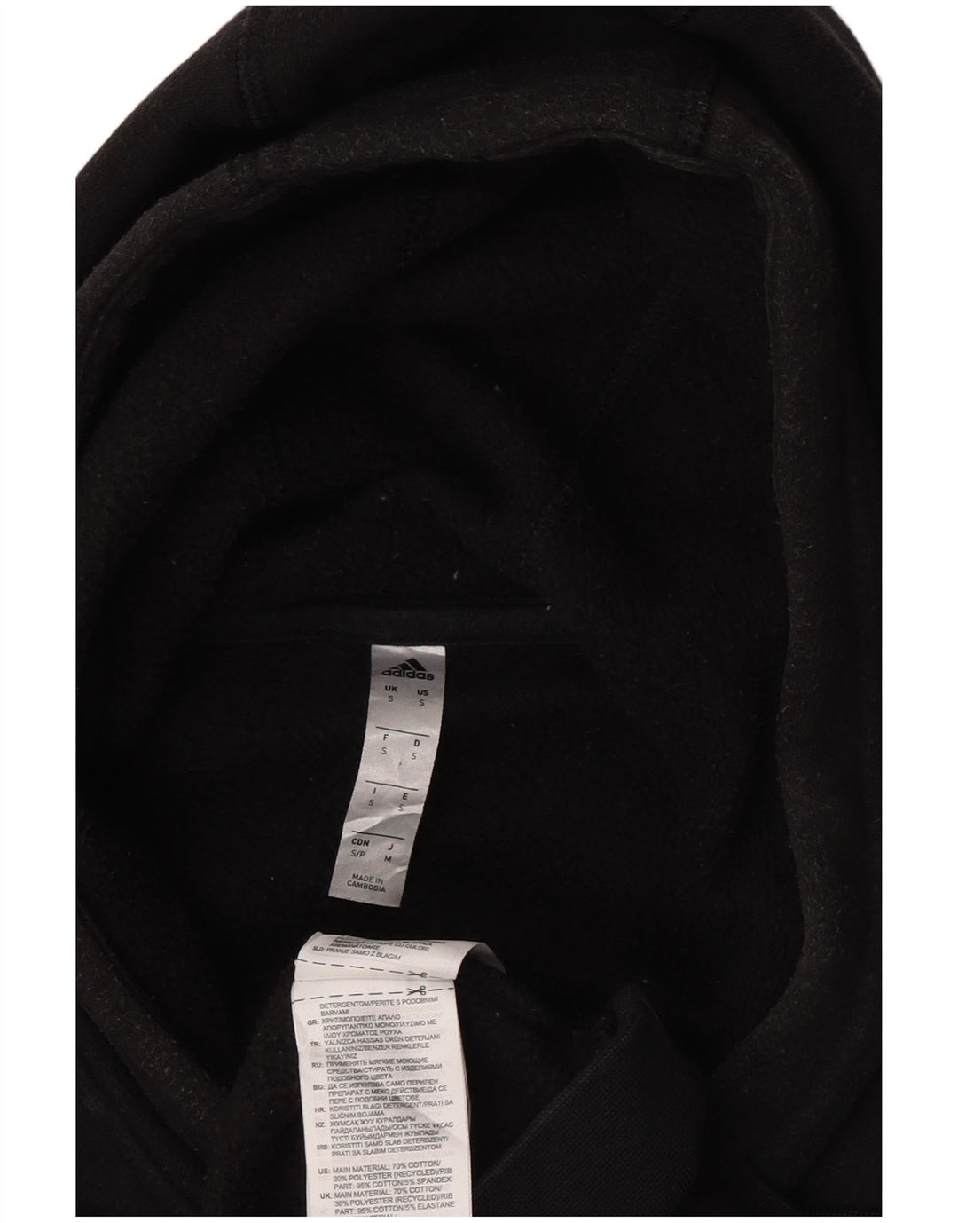 Ανδρικό κουκούλα Adidas, μικρό μαύρο βαμβακερό