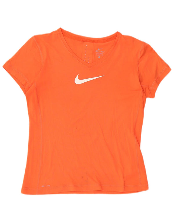 Γυναικείο γραφικό T-shirt Nike Dri Fit Top UK 14 Large Orange
