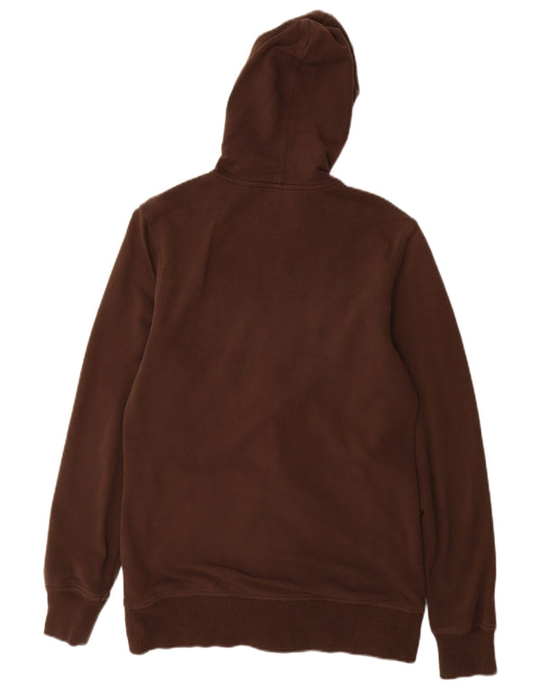 Tommy Hilfiger γυναικείο πουλόβερ με κουκούλα με φερμουάρ UK 14 μεγάλο καφέ βαμβακερό