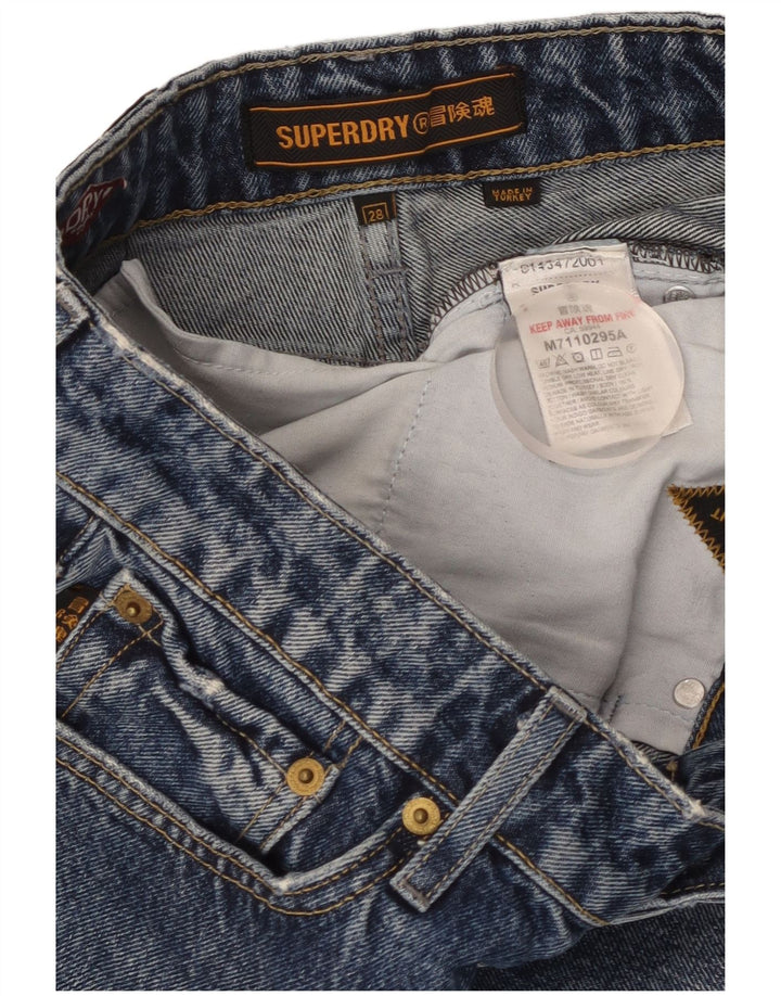 Γυναικείο τζιν σορτς SUPERDRY W28 Βαμβακερό μεσαίο μπλε