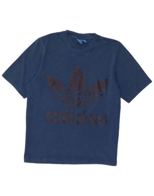 Ανδρικό γραφικό T-Shirt Adidas Top από μεσαίο μπλε ναυτικό βαμβακερό