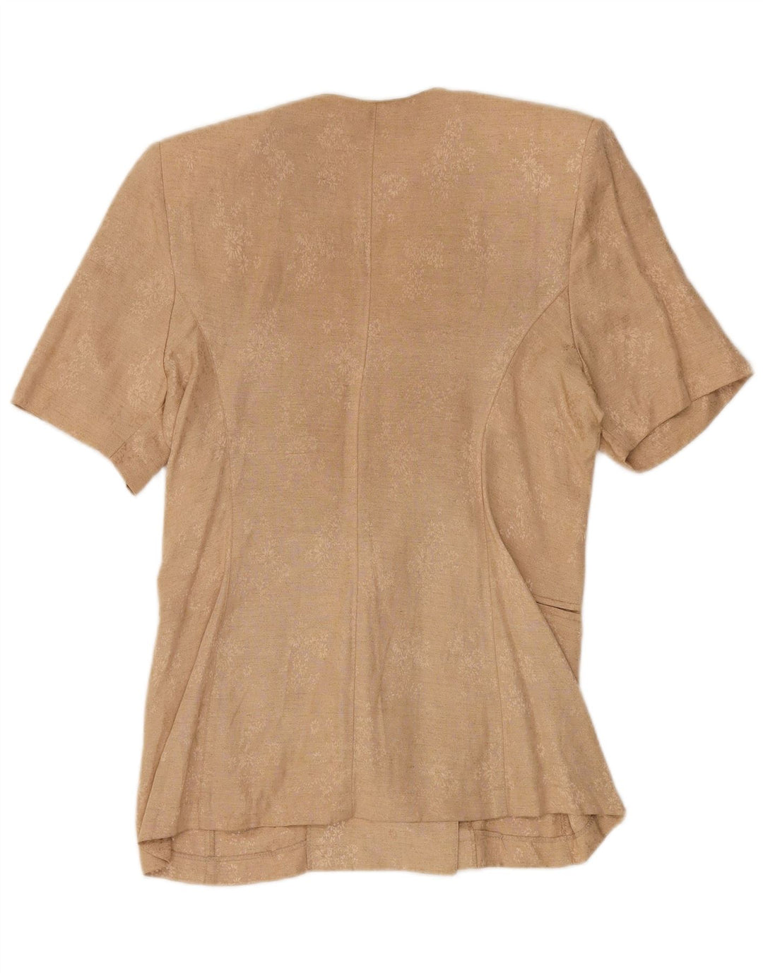 Vintage γυναικείο κοντομάνικο σακάκι UK 14 Medium Beige Floral